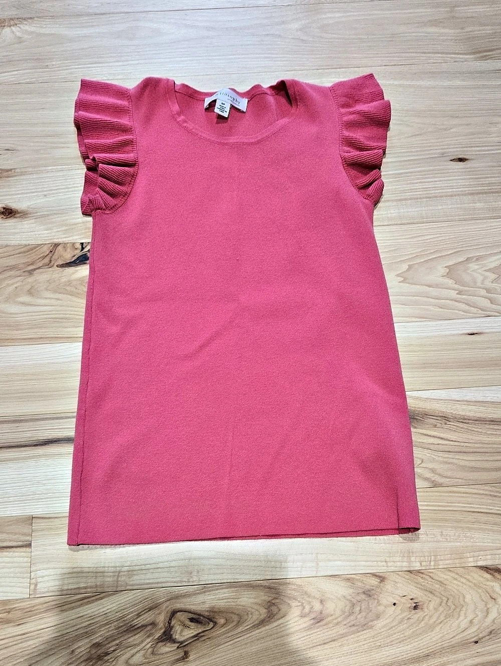 philosophy Ruffle Sleeve Top in Pink Size Small Like New